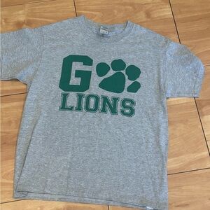 Gildan Gray Kids Short Sleeve Tee with Green Print